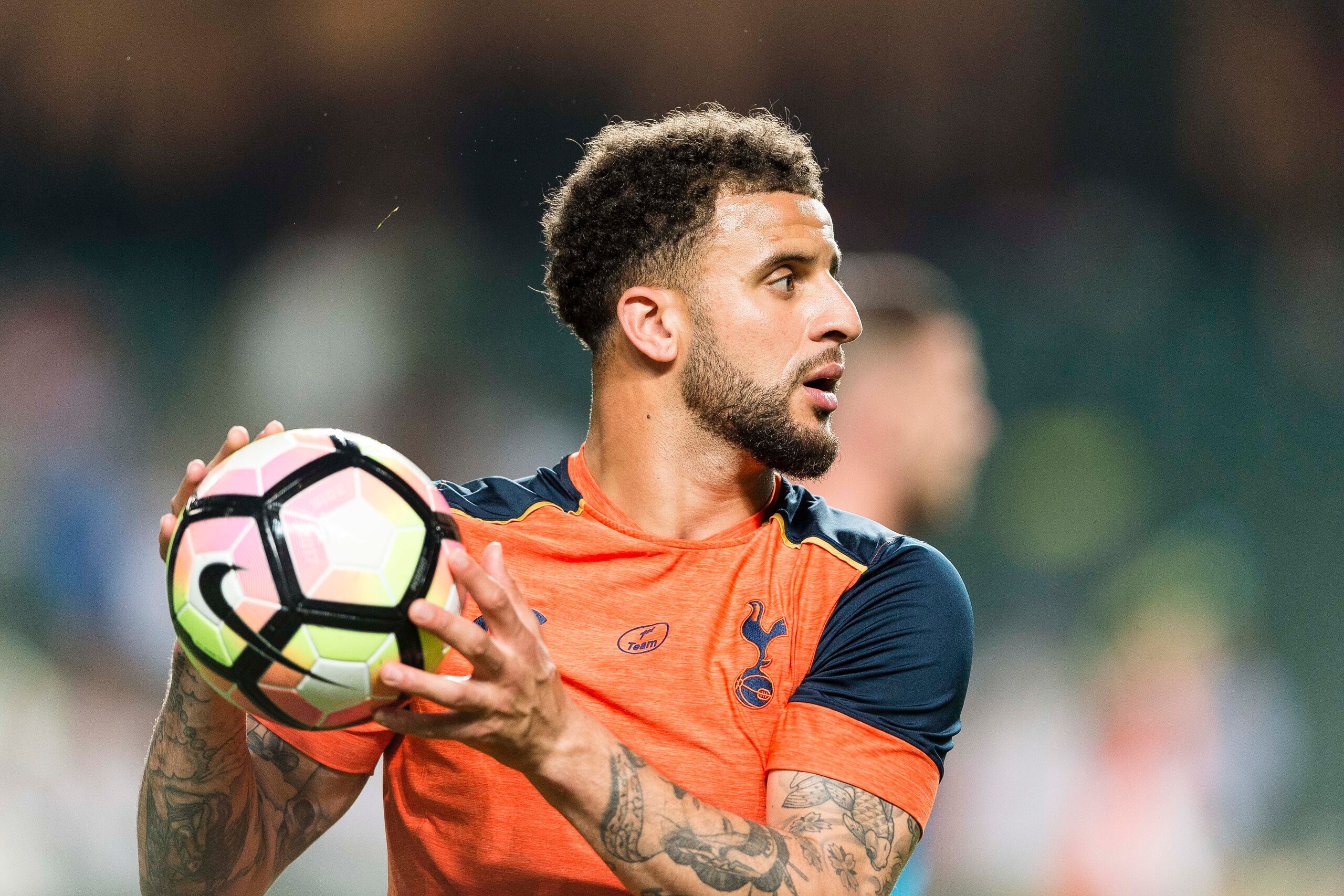 SO KON PO, HONG KONG - MAY 26: Tottenham Hotspur defender Kyle Walker during the Friendly match between Kitchee SC and Tottenham Hotspur FC at Hong Kong Stadium on May 26, 2017 in So Kon Po, Hong Kong. (Photo by Power Sport Images/Getty Images)