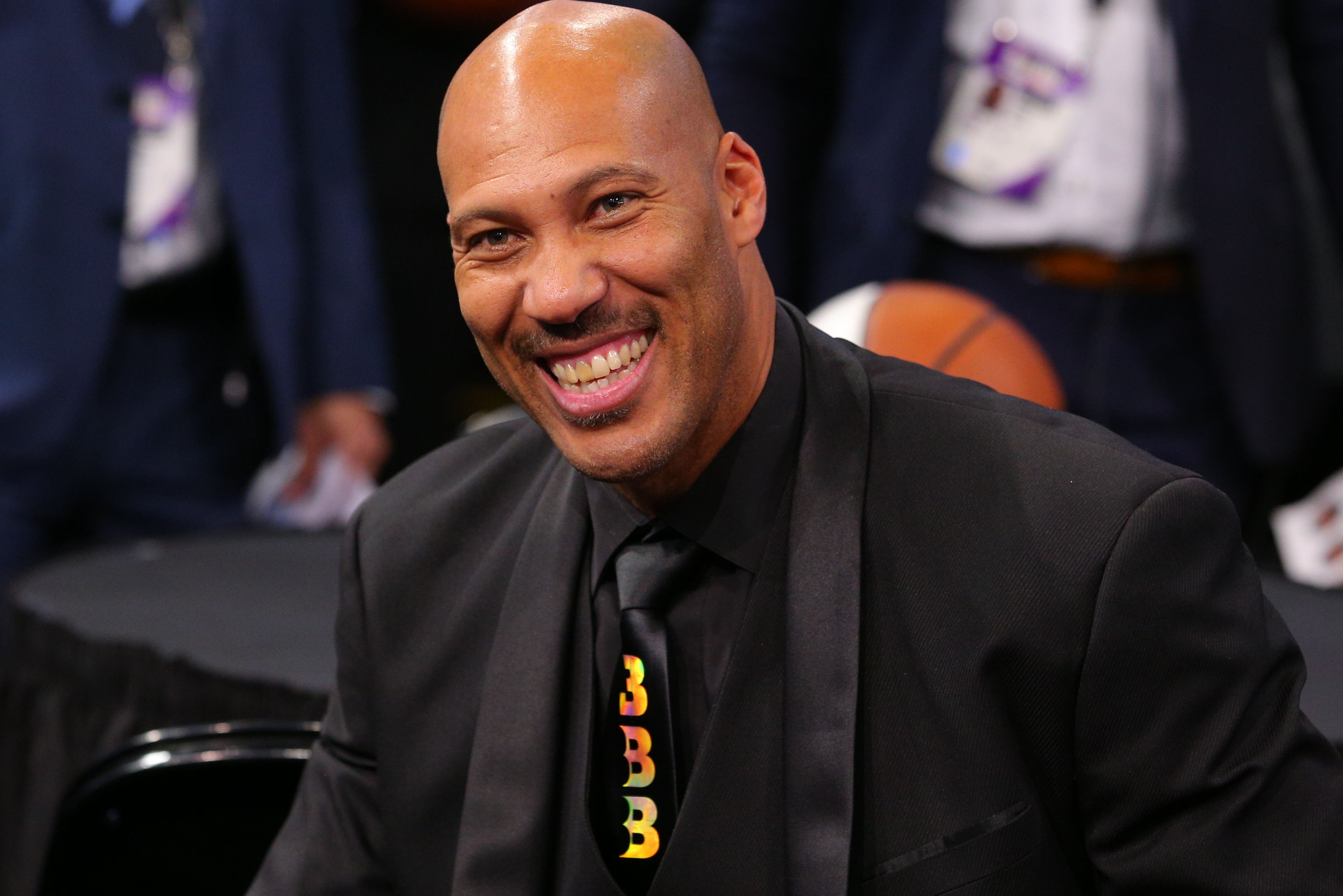Jun 22, 2017; Brooklyn, NY, USA; LaVar Ball the father of NBA prospect Lonzo Ball (not pictured) in attendance before the first round of the 2017 NBA Draft at Barclays Center. Mandatory Credit: Brad Penner-USA TODAY Sports Jun 22, 2017; Brooklyn, NY, USA; LaVar Ball the father of NBA prospect Lonzo Ball (not pictured) in attendance before the first round of the 2017 NBA Draft at Barclays Center. Mandatory Credit: Brad Penner-USA TODAY Sports