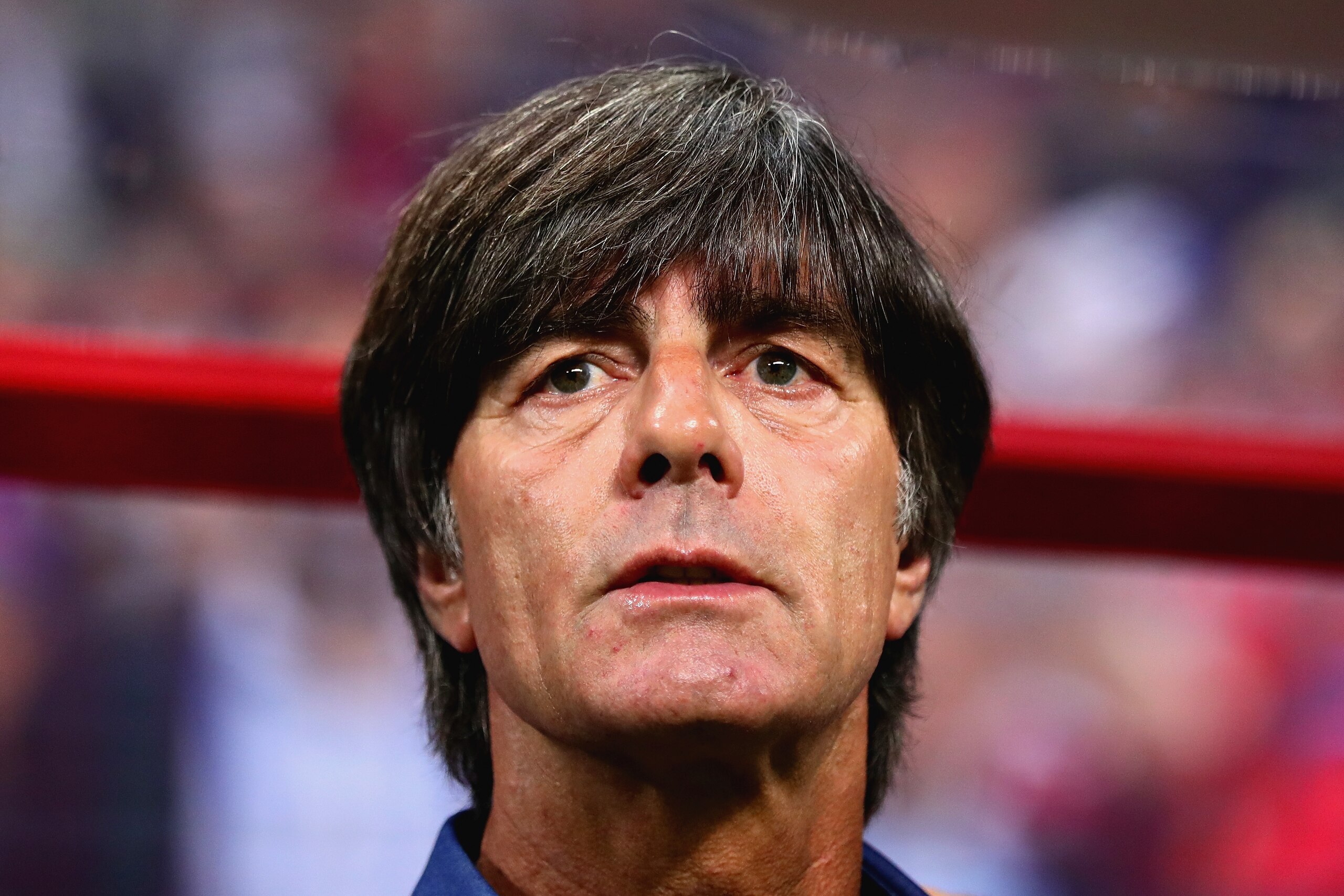 KAZAN, RUSSIA - JUNE 22: Germany Head Coach Joachim Low looks on during the FIFA Confederations Cup Russia 2017 Group B match between Germany and Chile at Kazan Arena on June 22, 2017 in Kazan, Russia.  (Photo by Chris Brunskill Ltd/Getty Images)