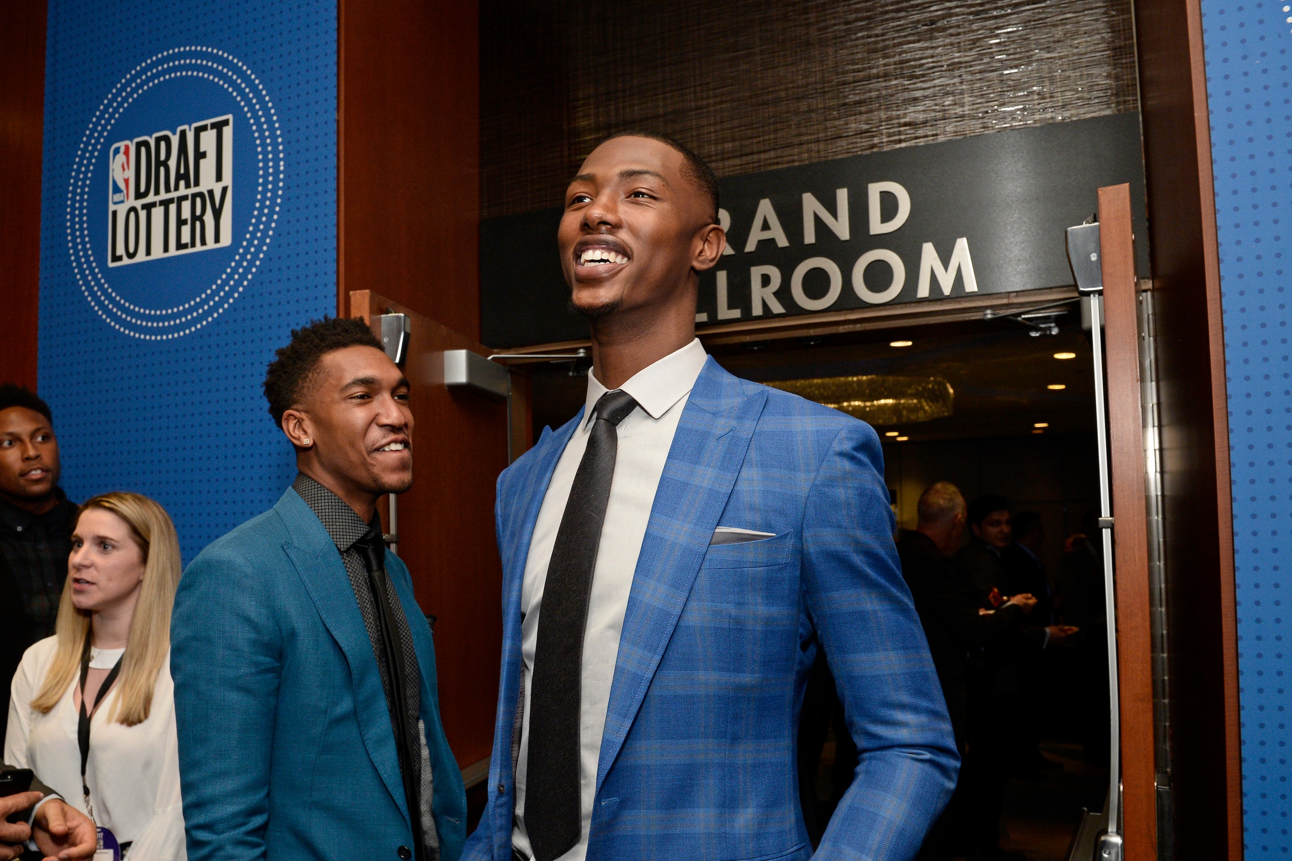 NEW YORK, NEW YORK - MAY 16:  NBA Draft Prospect, Harry Giles III  smiles during the 2017 NBA Draft Lottery at the New York Hilton in New York, New York. NOTE TO USER: User expressly acknowledges and agrees that, by downloading and or using this Photograp