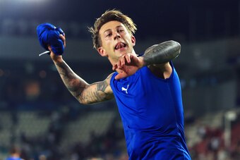 KRAKOW, POLAND - JUNE 24:  Federico Bernardeschi of Italy celebrates victory after the 2017 UEFA European Under-21 Championship Group C match between Italy and Germany at Stadion Cracovia on June 24, 2017 in Krakow, Poland.  (Photo by Stephen Pond/Getty I