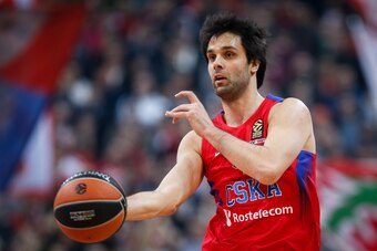 BELGRADE, SERBIA - DECEMBER 29: Milos Teodosic of CSKA Moscow in action during the 2016/2017 Turkish Airlines Euroleague Regular Season Round 15 game between Crvena Zvezda MTS Belgrade and CSKA Moscow at Kombank Arena on December 29, 2016 in Belgrade, Ser