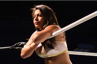 Hyan at a Reality of Wrestling show in Texas City.