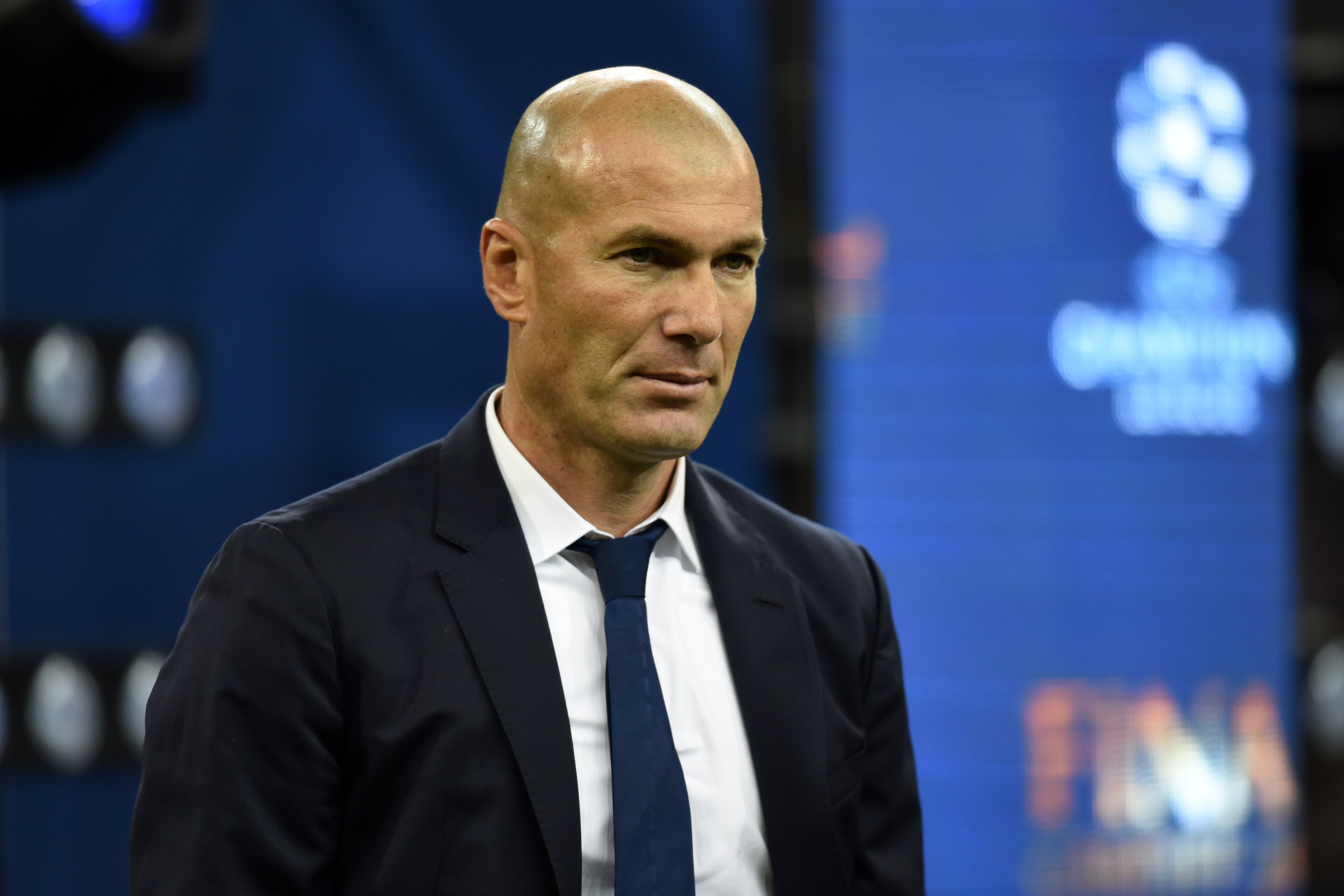 CARDIFF, WALES - JUNE 03: Head coach Zinedine Zidane of Real Madrid looks on after the UEFA Champions League final match between Juventus and Real Madrid at National Stadium of Wales on June 3, 2017 in Cardiff, Wales. (Photo by Etsuo Hara/Getty Images)