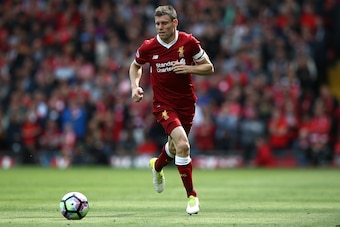 LIVERPOOL, ENGLAND - MAY 21:  James Milner of Liverpool during the Premier League match between Liverpool and Middlesbrough at Anfield on May 21, 2017 in Liverpool, England.  (Photo by Jan Kruger/Getty Images)