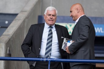 BOLTON, ENGLAND - JULY 30: Peter Ridsdale, Chairman of Preston North End in the stands before the Pre-Season Friendly between Bolton Wanderers and Preston North End  at Macron Stadium on July 30, 2016 in Bolton, England. (Photo by Nathan Stirk/Getty Image