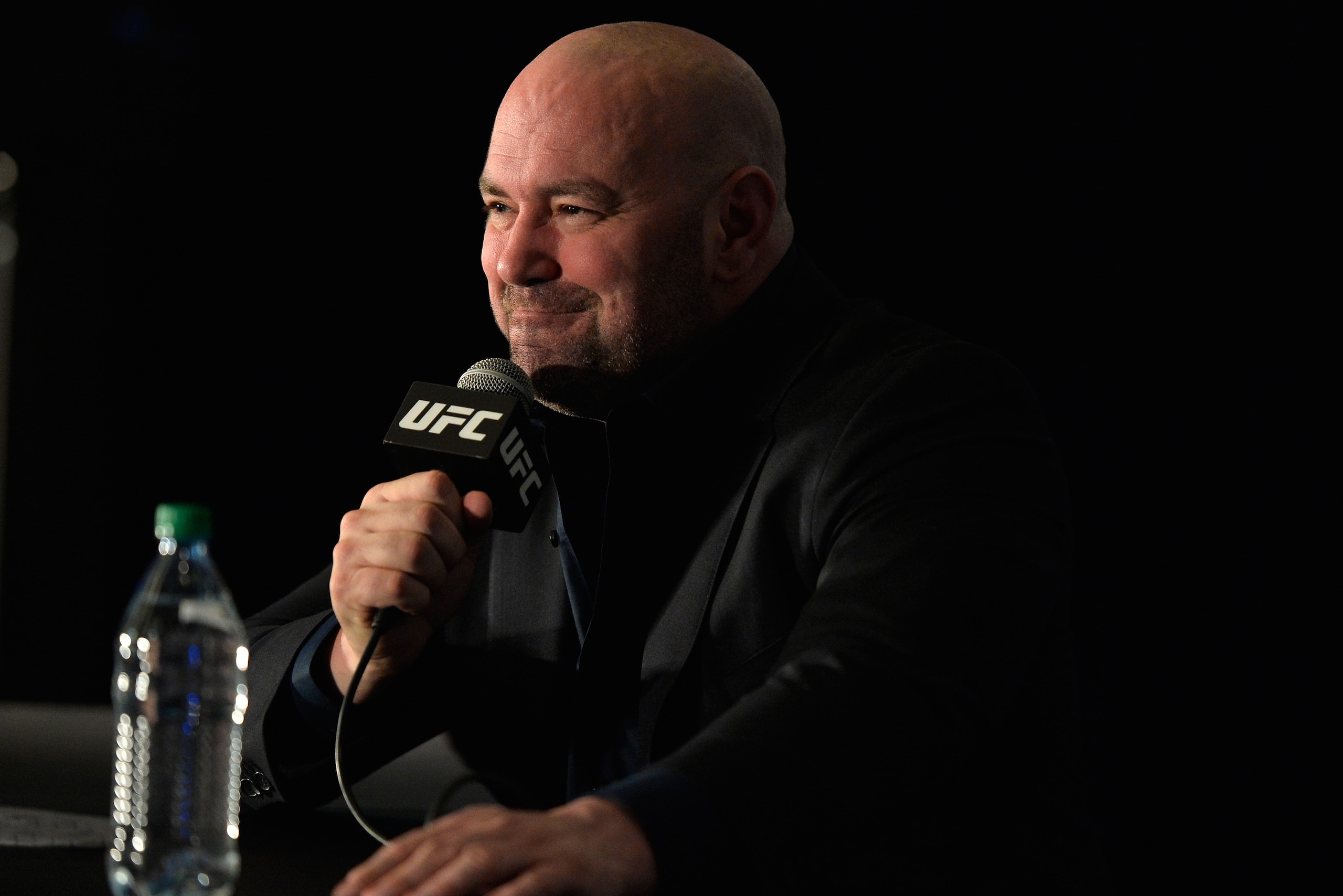 NEW YORK, NY - NOVEMBER 12:  UFC President Dana White speaks to the media during the UFC 205 post fight press conference at Madison Square Garden on November 12, 2016 in New York City. (Photo by Brandon Magnus/Zuffa LLC/Zuffa LLC via Getty Images)