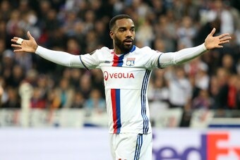 LYON, FRANCE - MAY 11: Alexandre Lacazette of Lyon during the UEFA Europa League, semi final second leg match between Olympique Lyonnais (OL) and Ajax Amsterdam at Parc OL on May 11, 2017 in Lyon, France. (Photo by Jean Catuffe/Getty Images)