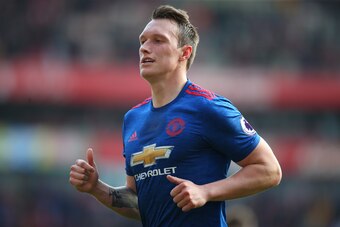 LONDON, ENGLAND - MAY 07: Phil Jones of Manchester United during the Premier League match between Arsenal and Manchester United at Emirates Stadium on May 7, 2017 in London, England. (Photo by Catherine Ivill - AMA/Getty Images)