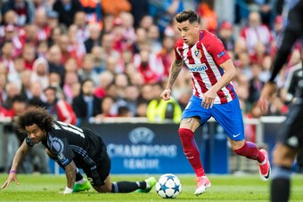 MADRID, SPAIN - MAY 10: Jose Maria Gimenez de Vargas of Atletico de Madrid in action during their 2016-17 UEFA Champions League Semifinals 2nd leg match between Atletico de Madrid and Real Madrid at the Estadio Vicente Calderon on 10 May 2017 in Madrid, S