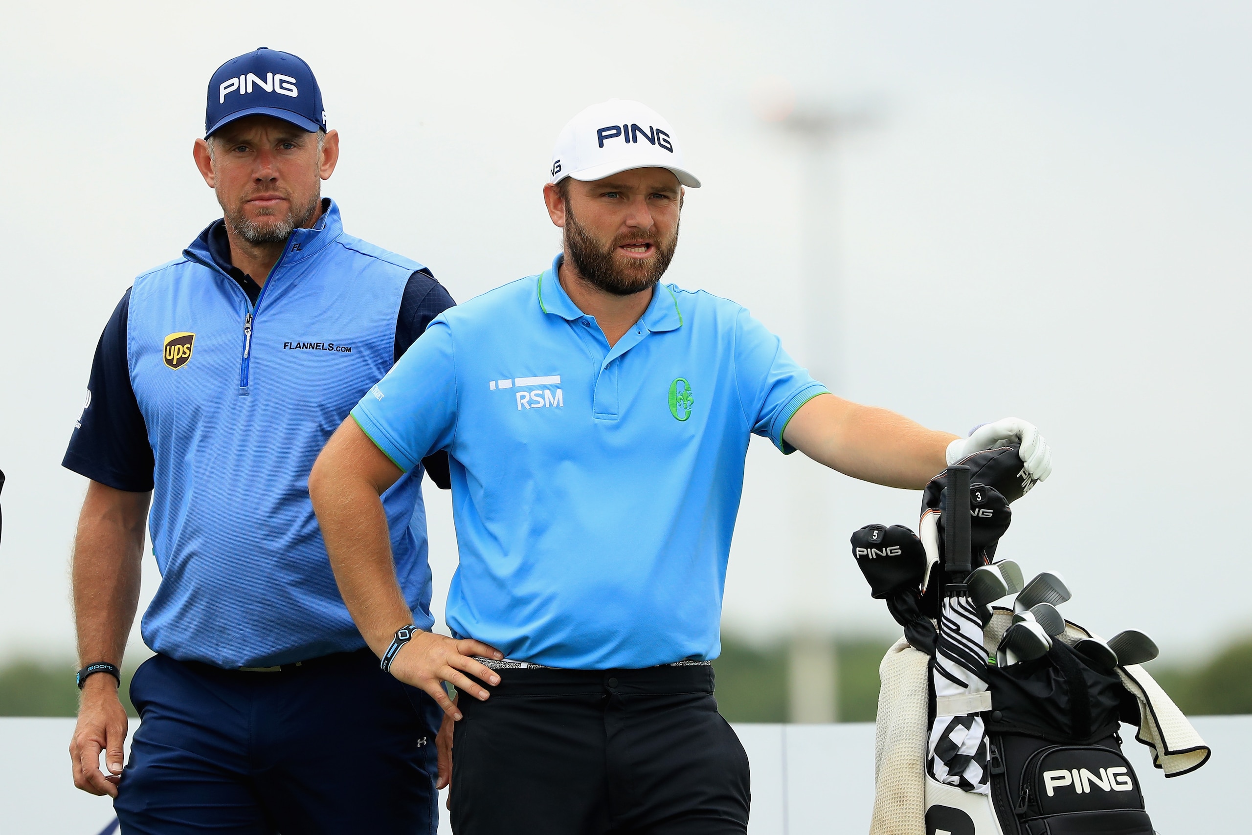 PARIS, FRANCE - JULY 01:  Lee Westwood of England and Andy Sullivan of England on the 13th tee during day three of the HNA Open de France at Le Golf National on July 1, 2017 in Paris, France.  (Photo by Andrew Redington/Getty Images)