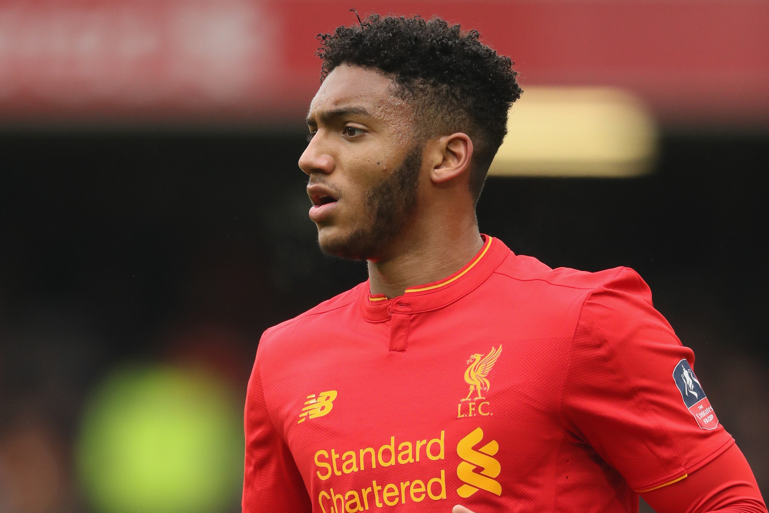 LIVERPOOL, ENGLAND - JANUARY 28: Joe Gomez of Liverpool during The Emirates FA Cup Fourth Round between Liverpool and Wolverhampton Wanderers at Anfield on January 28, 2017 in Liverpool, England. (Photo by Matthew Ashton - AMA/Getty Images)