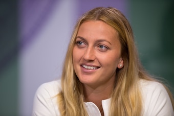 Czech Republic's Petra Kvitova addresses a press conference in the Main Interview Room at Wimbledon on July 1, 2017, ahead of the Championship 2017 starting on July 3. / AFP PHOTO / POOL/AELTC / Florian EISELE / RESTRICTED TO EDITORIAL USE        (Photo c