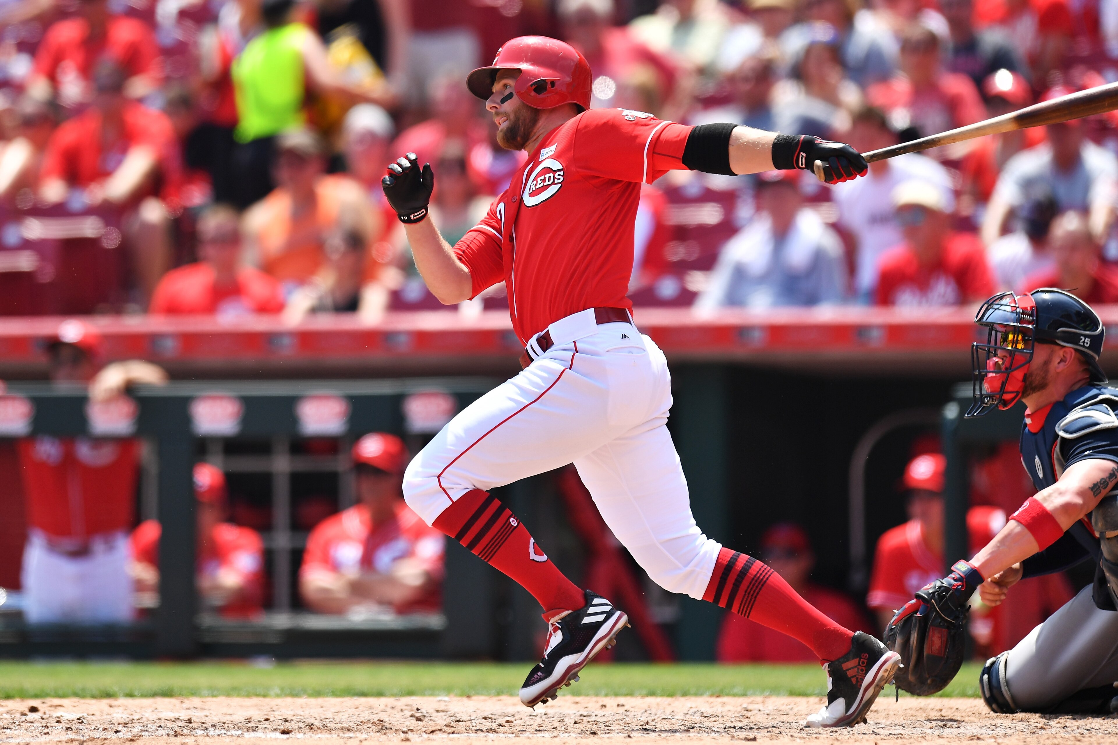 CINCINNATI, OH - JUNE 4: Zack Cozart #2 of the Cincinnati Reds hits a triple in the fourth inning against the Atlanta Braves at Great American Ball Park on June 4, 2017 in Cincinnati, Ohio. (Photo by Jamie Sabau/Getty Images) CINCINNATI, OH - JUNE 4: Zack Cozart #2 of the Cincinnati Reds hits a triple in the fourth inning against the Atlanta Braves at Great American Ball Park on June 4, 2017 in Cincinnati, Ohio. (Photo by Jamie Sabau/Getty Images)