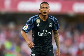 GRANADA, SPAIN - MAY 06:  Danilo of Real Madrid CF ilooks on during the La Liga match between Granada CF v Real Madrid CF at Estadio Nuevo Los Carmenes on May 6, 2017 in Granada, Spain.  (Photo by Aitor Alcalde/Getty Images)
