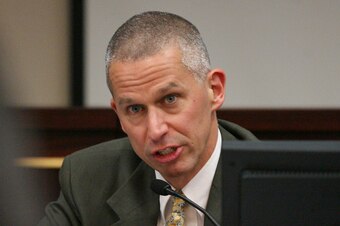 Dr. Douglas Casa, here testifying in the wrongful death suit of Central Florida's Ereck Plancher, believes that college athletic programs should have known about the dangers of sickle cell trait before the NCAA-mandated testing for the condition in 2010.