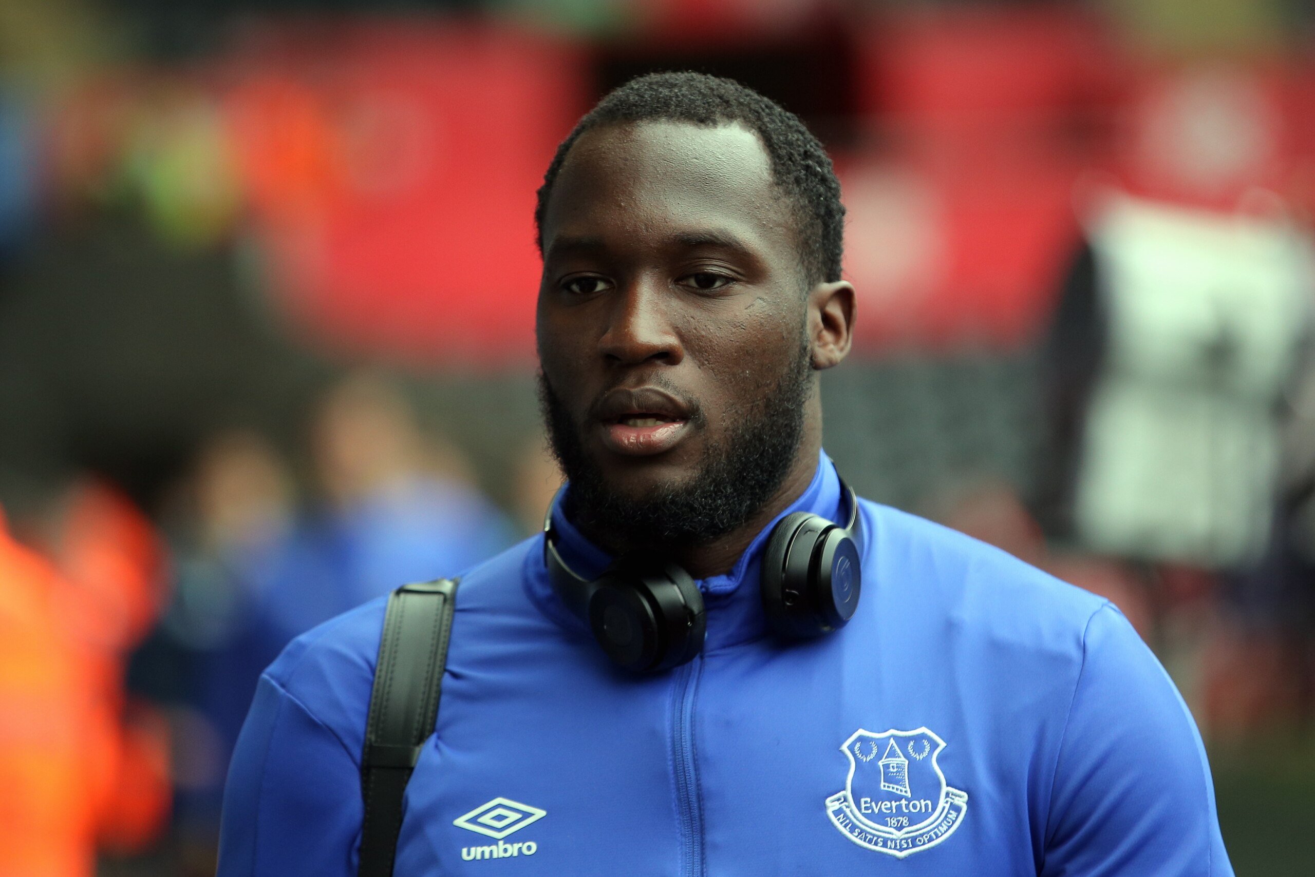 SWANSEA, WALES - MAY 06: Romelu Lukaku of Everton arrives prior to the Premier League match between Swansea City and Everton at The Liberty Stadium on May 6, 2017 in Swansea, Wales. (Photo by Athena Pictures/Getty Images)