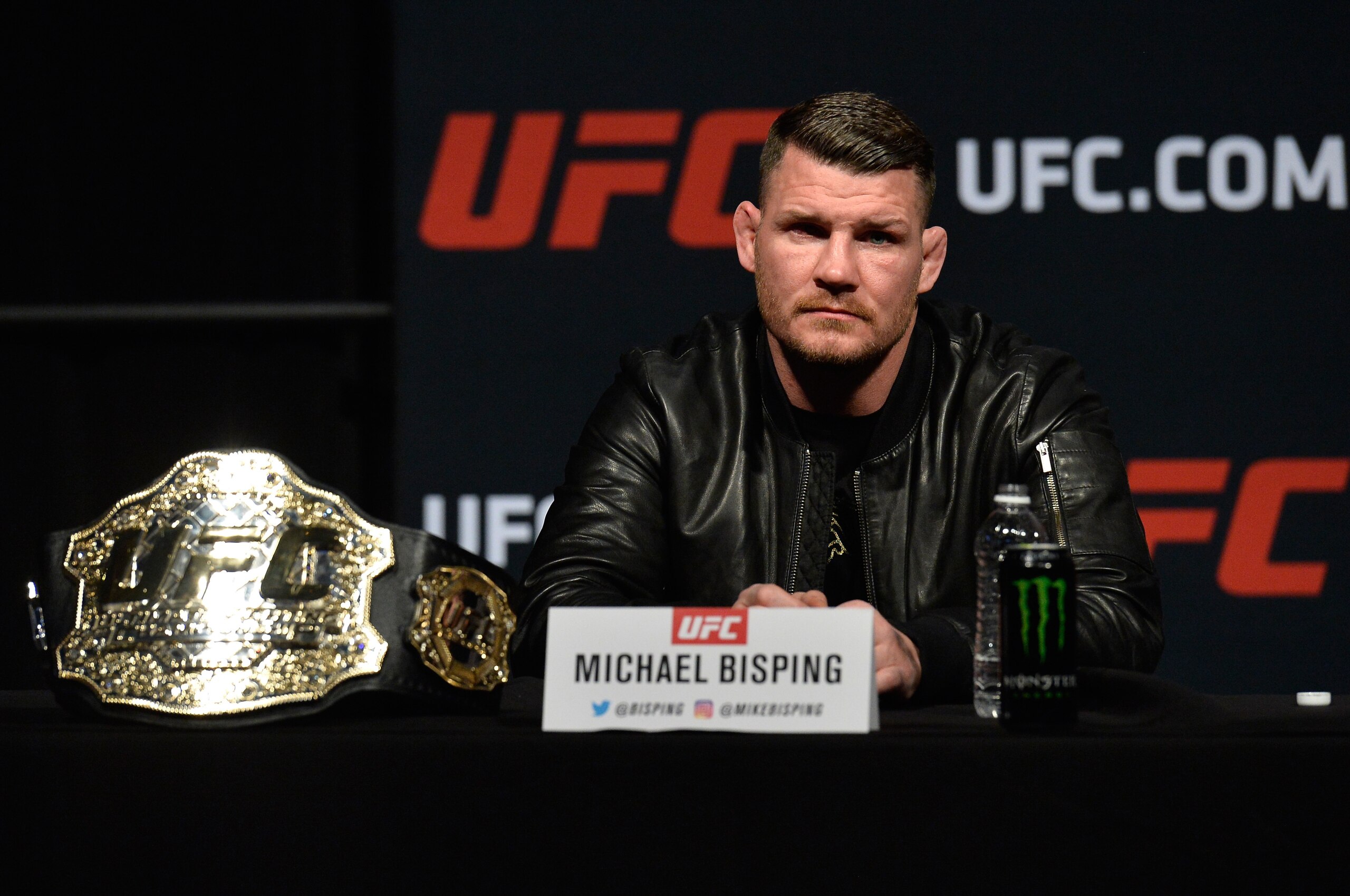 LAS VEGAS, NV - MARCH 03:  UFC middleweight champion Michael Bisping speaks to the media during the UFC press conference at T-Mobile arena on March 3, 2017 in Las Vegas, Nevada. (Photo by Brandon Magnus/Zuffa LLC/Zuffa LLC via Getty Images)