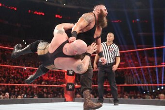 Braun Strowman bowls over Big Show on Raw.