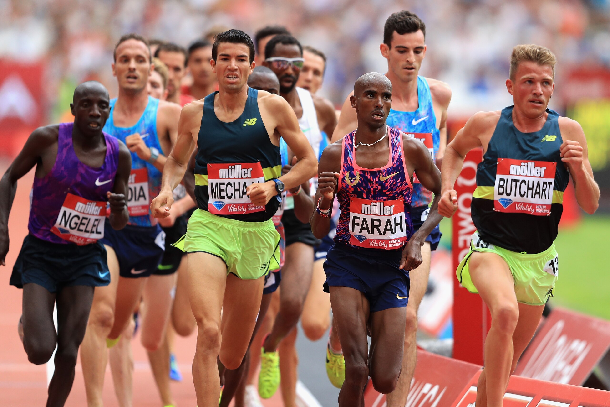 LONDON, ENGLAND - JULY 09:  Mo Farah of Great Britain competes in the mens 3000m during the Muller Anniversary Games at London Stadium on July 9, 2017 in London, England.  (Photo by Richard Heathcote/Getty Images)