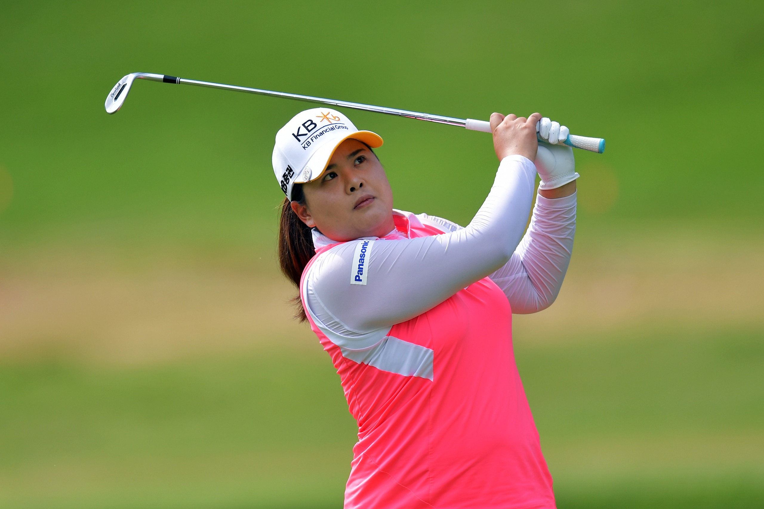 ROGERS, AR - JUNE 23: Inbee Park of Korea hits a shot off the fairway on the seventh hole during the first round of the Walmart NW Arkansas Championship Presented by P&G on June 23, 2017 in Rogers, Arkansas. (Photo by Drew Hallowell/Getty Images)