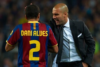 Alves excelled under Guardiola at Barcelona.