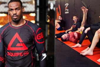 Jones, who has defended his title eight times, works into two-a-day rotations at the Jackson Wink gym in Albuquerque.