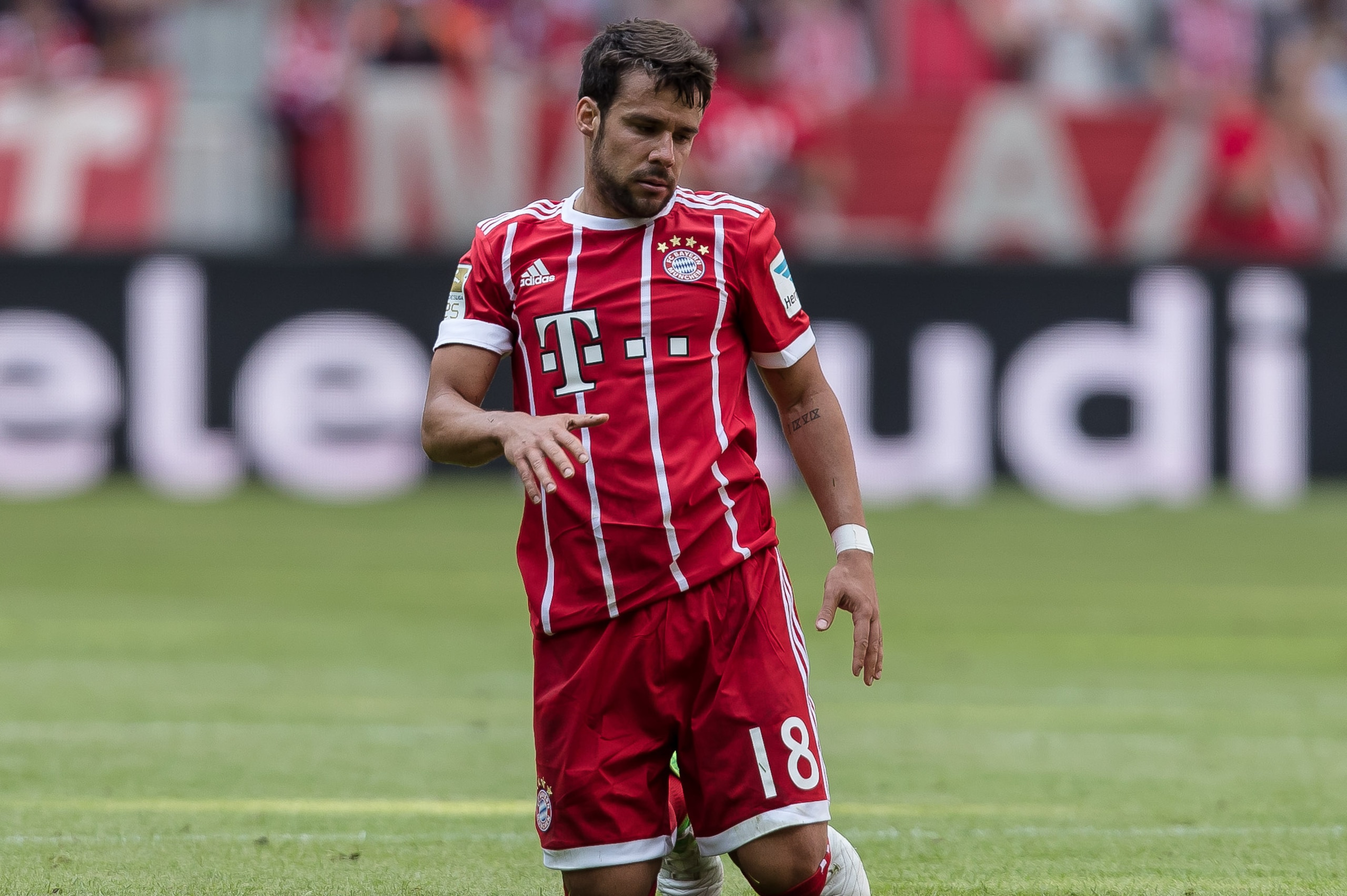 MUNICH, GERMANY - MAY 20: Juan Bernat of Bayern Muenchen on the ground during the Bundesliga match between Bayern Muenchen and SC Freiburg at Allianz Arena on May 20, 2017 in Munich, Germany. (Photo by TF-Images/Getty Images)
