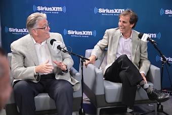 NEW YORK, NY - JULY 06:  Chris Russo (R) and Mike Francesa (L) of 'Mike and the Mad Dog' get together for a SiriusXM Town Hall hosted by Chazz Palminteri at SiriusXM Studios on July 6, 2017 in New York City.  (Photo by Cindy Ord/Getty Images for SiriusXM)