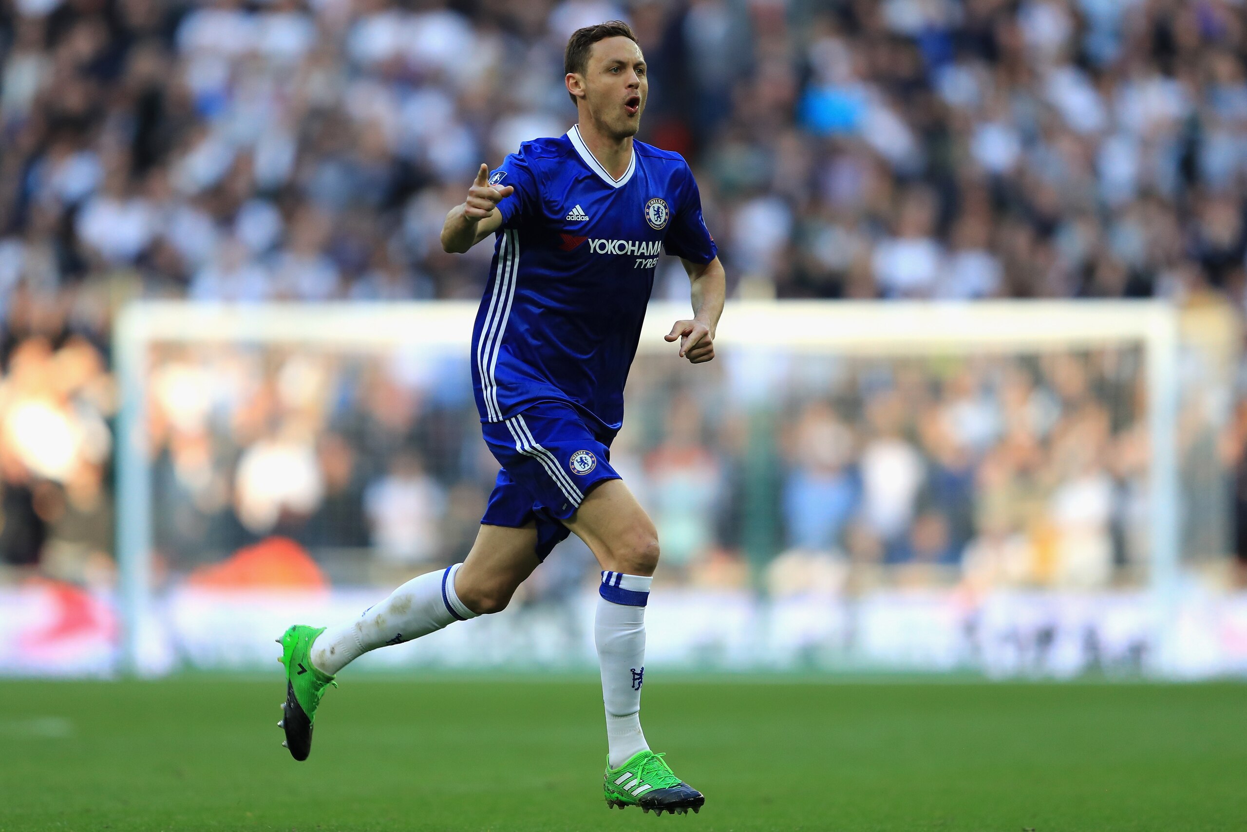 LONDON, ENGLAND - APRIL 22: Nemanja Matic of Chelsea celebrates scoring his sides fourth goal during The Emirates FA Cup Semi-Final between Chelsea and Tottenham Hotspur at Wembley Stadium on April 22, 2017 in London, England. (Photo by Richard Heathcot LONDON, ENGLAND - APRIL 22: Nemanja Matic of Chelsea celebrates scoring his sides fourth goal during The Emirates FA Cup Semi-Final between Chelsea and Tottenham Hotspur at Wembley Stadium on April 22, 2017 in London, England. (Photo by Richard Heathcot