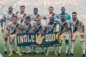 CARSON, CA - JUNE 24: The Los Angeles Galaxy starting lineup during the Los Angeles Galaxy's MLS match against Sporting KC at the StubHub Center on June 24, 2017 in Carson, California. Sporting Kansas City won the match 2-1 (Photo by Shaun Clark/Getty Ima