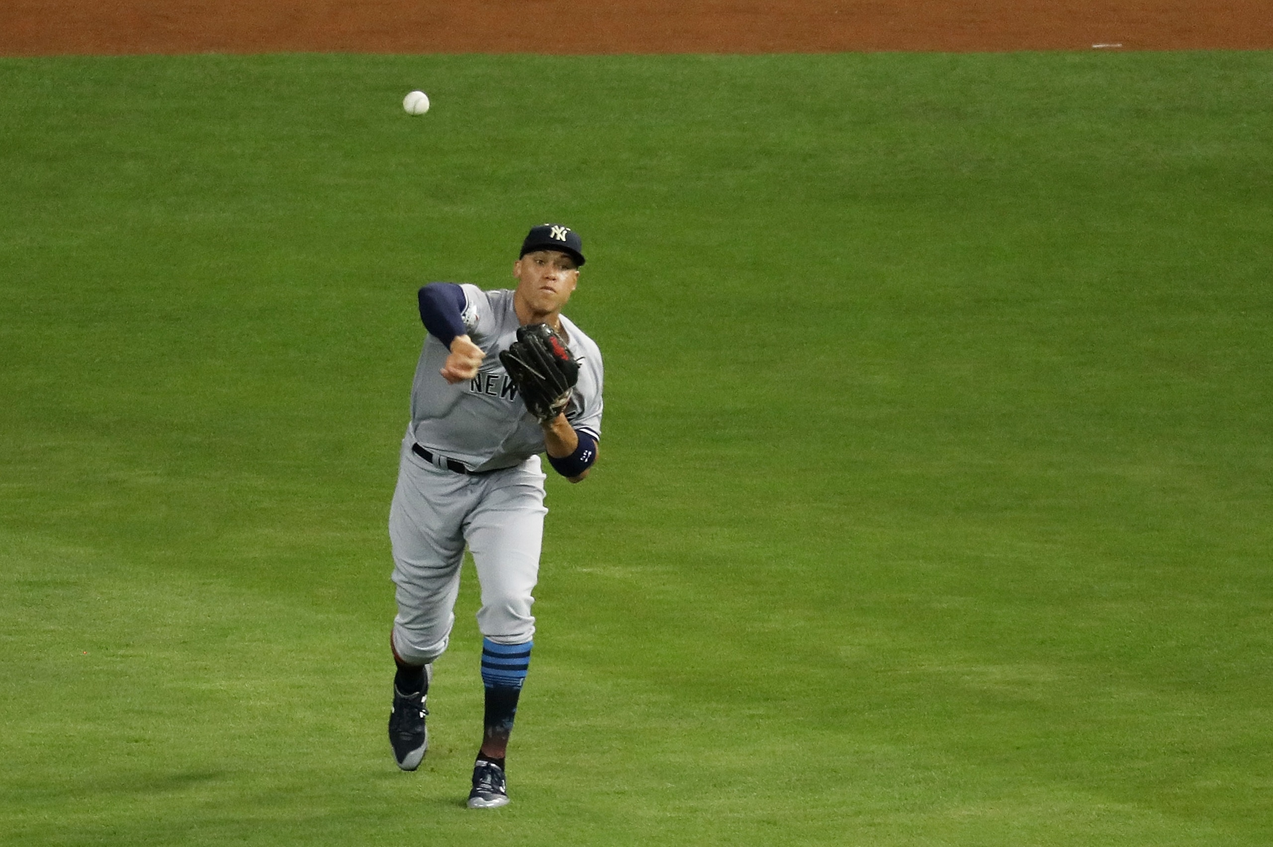 MIAMI, FL - JULY 11: Aaron Judge #99 of the New York Yankees and the American League throws a ball in the second inning against the National League during the 88th MLB All-Star Game at Marlins Park on July 11, 2017 in Miami, Florida. (Photo by Rob Carr/ MIAMI, FL - JULY 11: Aaron Judge #99 of the New York Yankees and the American League throws a ball in the second inning against the National League during the 88th MLB All-Star Game at Marlins Park on July 11, 2017 in Miami, Florida. (Photo by Rob Carr/
