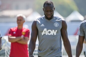 LOS ANGELES, CA - JULY 14: Striker Romelu Lukaku  of Manchester United during a training session for Tour 2017 July 14, 2017, in Los Angeles, California. (Photo by Shaun Clark/Getty Images)