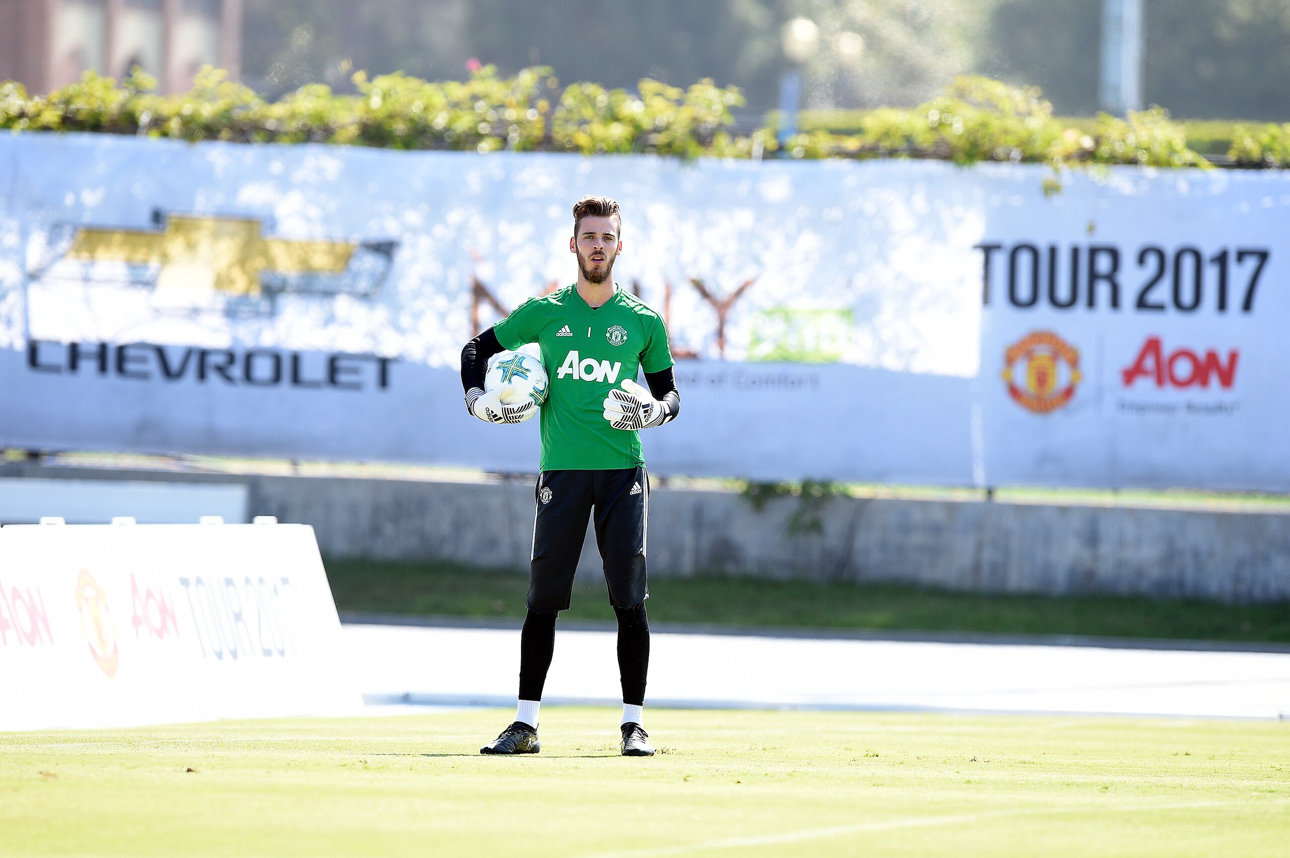 LOS ANGELES, CA - JULY 14: Goalkeeper David De Gea  #1 of Manchester United during a training session for Tour 2017 July 14, 2017, in Los Angeles, California. (Photo by Kevork Djansezian/Getty Images)