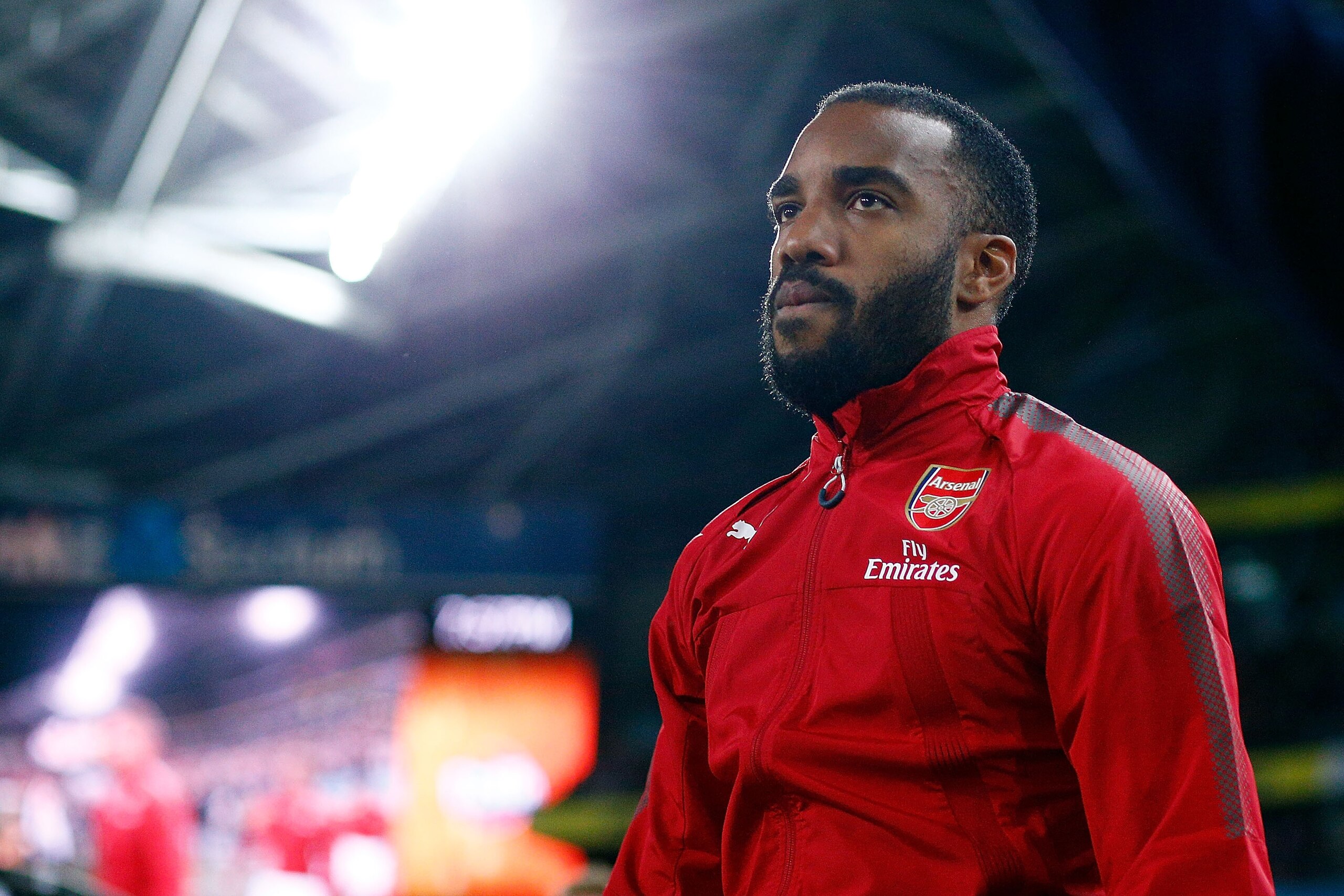 SYDNEY, AUSTRALIA - JULY 15:  Alexandre Lacazette of Arsenal enters the field of play during the match between the Western Sydney Wanderers and Arsenal FC at ANZ Stadium on July 15, 2017 in Sydney, Australia.  (Photo by Zak Kaczmarek/Getty Images)