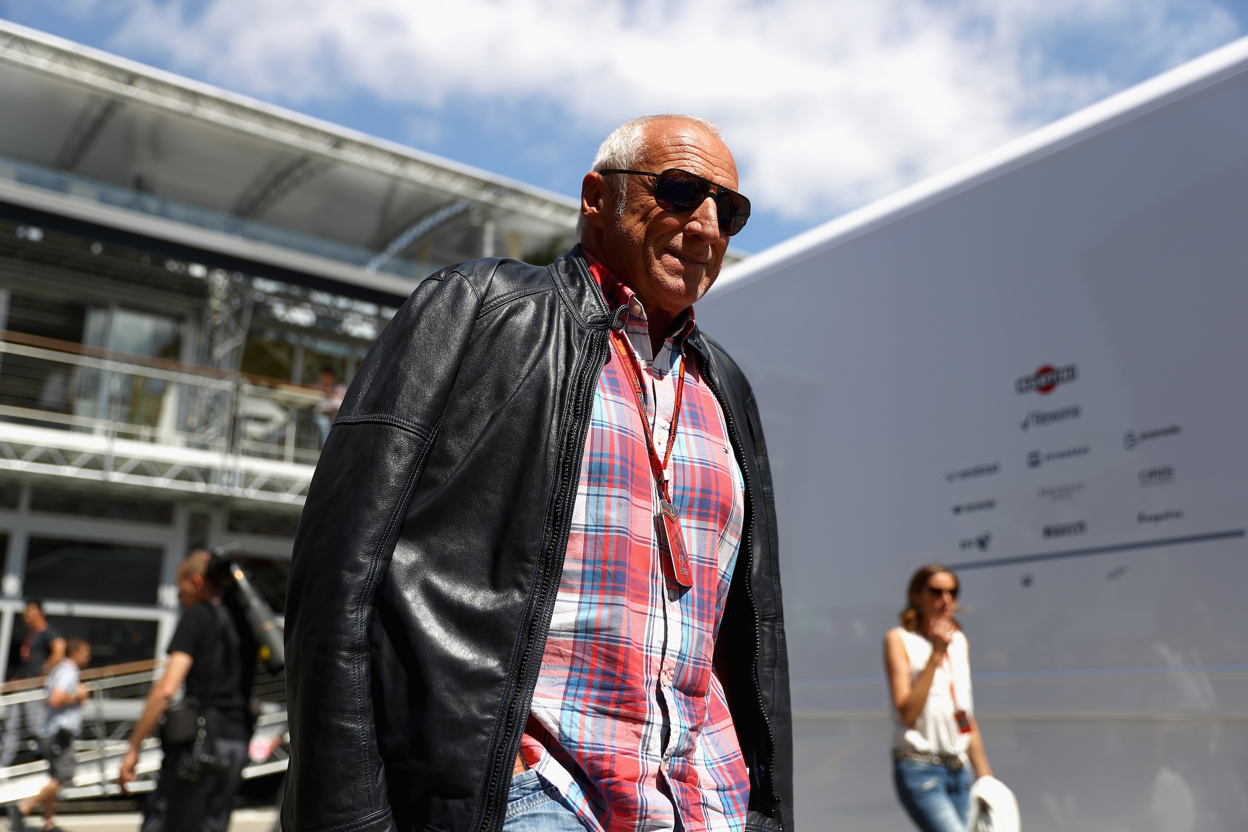 MONTMELO, SPAIN - MAY 15:  Dietrich Mateschitz, Red Bull owner visits the Red Bull Racing garage ahead of the Spanish Formula One Grand Prix at Circuit de Catalunya on May 15, 2016 in Montmelo, Spain.  (Photo by Clive Mason/Getty Images)