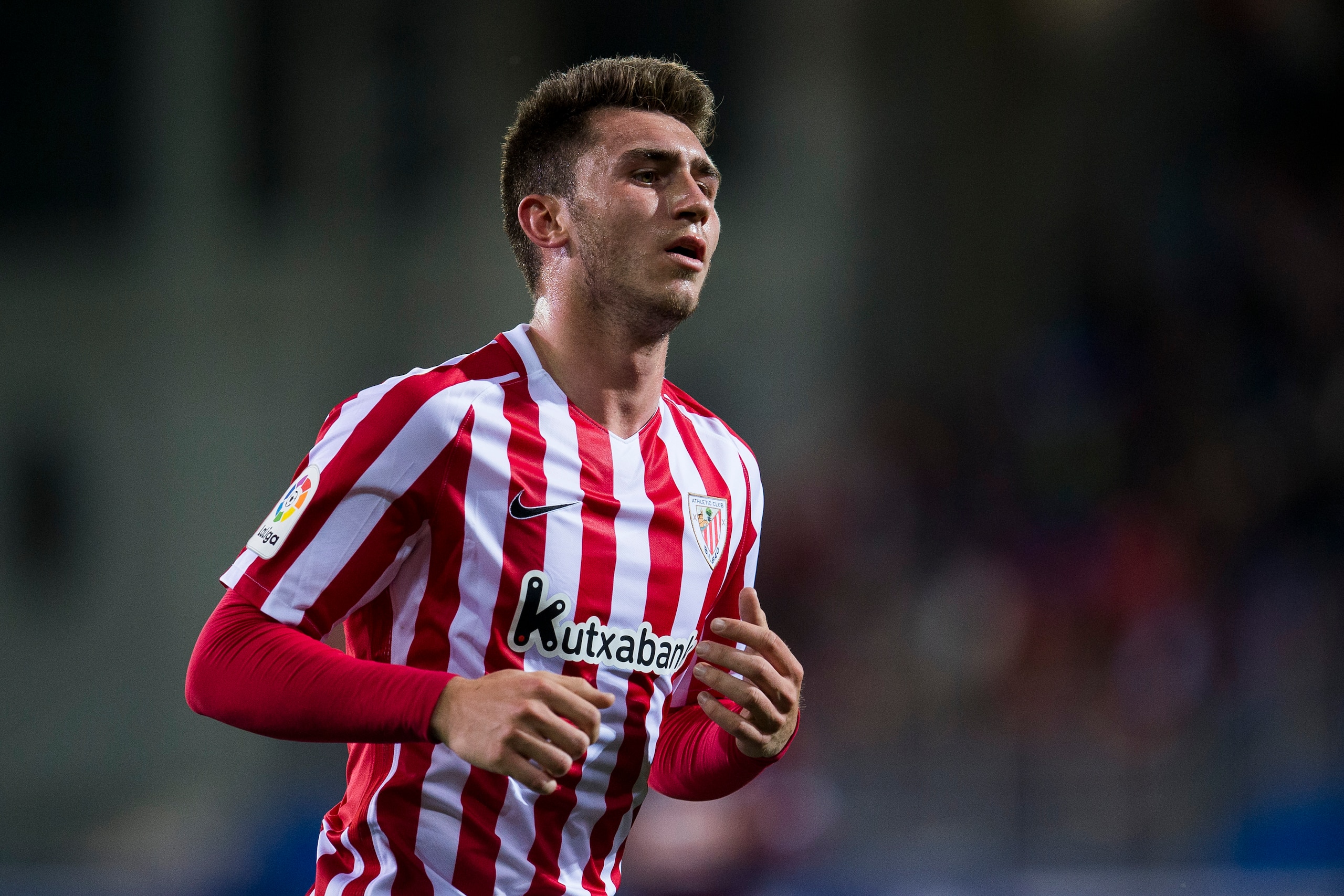 EIBAR, SPAIN - APRIL 24:  Aymeric Laporte of Athletic Club looks on during the La Liga match between SD Eibar and Athletic Club at Ipurua Municipal Stadium on April 24, 2017 in Eibar, Spain.  (Photo by Juan Manuel Serrano Arce/Getty Images)