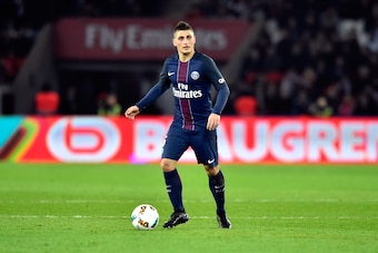 PARIS, FRANCE - FEBRUARY 19:  Marco Verratti of Paris Saint-Germain runs with ball during the Ligue 1 match between Paris Saint-Germain and Toulouse FC at Parc des Princes on February 19, 2017 in Paris, France.  (Photo by Aurelien Meunier/Getty Images)