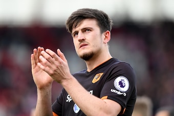 STOKE ON TRENT, ENGLAND - APRIL 15: Harry Maguire of Hull City shows appreciation to the fans after the Premier League match between Stoke City and Hull City at Bet365 Stadium on April 15, 2017 in Stoke on Trent, England.  (Photo by Michael Regan/Getty Im