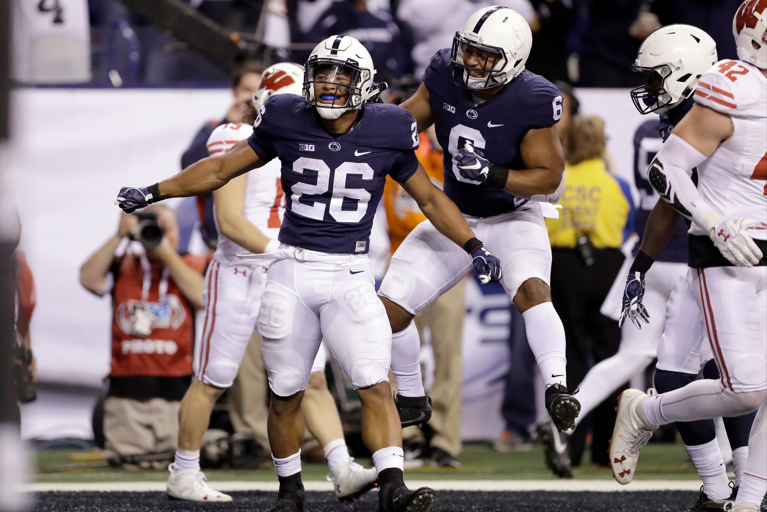 Saquon Barkley and Andre Robinson