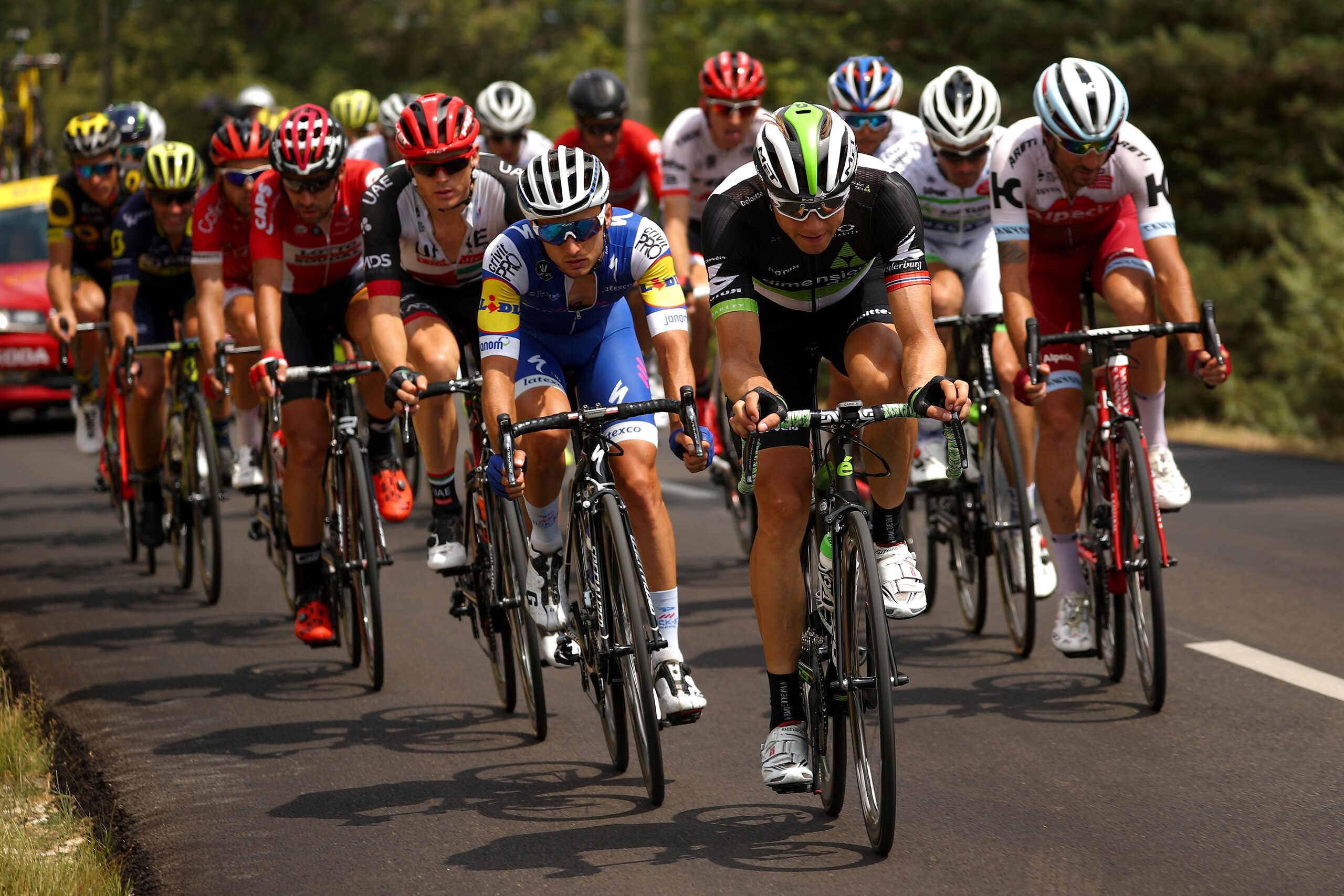 EMBRUN, FRANCE - JULY 21:  Edvald Boasson Hagen of Norway riding for Team Dimension Data rides in the breakaway during stage 19 of the 2017 Le Tour de France, a 222.5km stage from Embrun to Salon-de-Provence on July 21, 2017 in Embrun, France.  (Photo by 