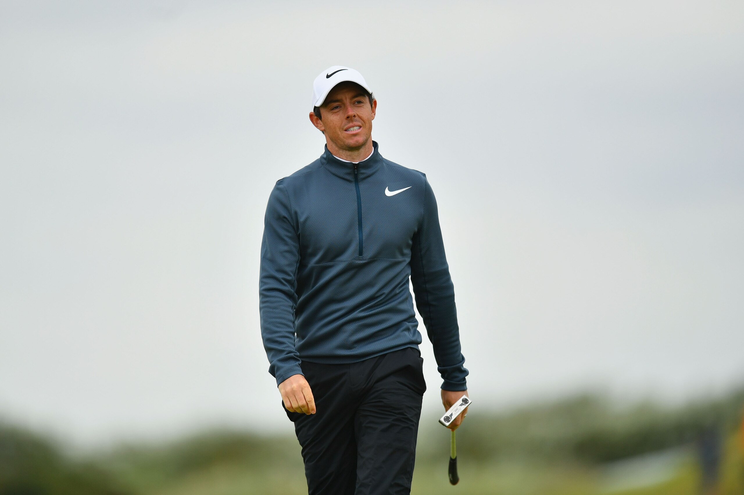 SOUTHPORT, ENGLAND - JULY 21:  Rory McIlroy of Northern Ireland reacts after missing a putt on the 9th hole during the second round of the 146th Open Championship at Royal Birkdale on July 21, 2017 in Southport, England.  (Photo by Dan Mullan/Getty Images