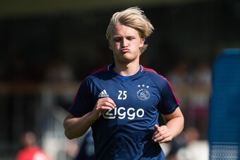 Kasper Dolberg of Ajaxduring the pre-season summer training camp of Ajax Amsterdam at  Lindenstadion on July 04, 2017 in Hippach, Austria(Photo by VI Images via Getty Images)