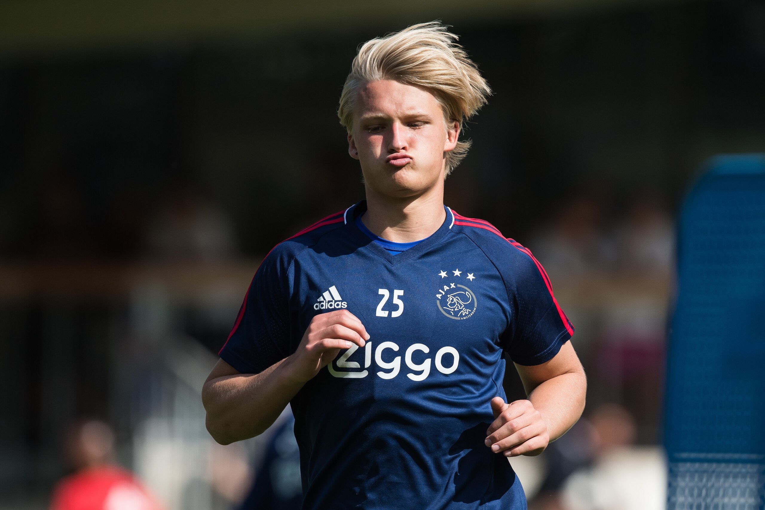 Kasper Dolberg of Ajaxduring the pre-season summer training camp of Ajax Amsterdam at  Lindenstadion on July 04, 2017 in Hippach, Austria(Photo by VI Images via Getty Images)