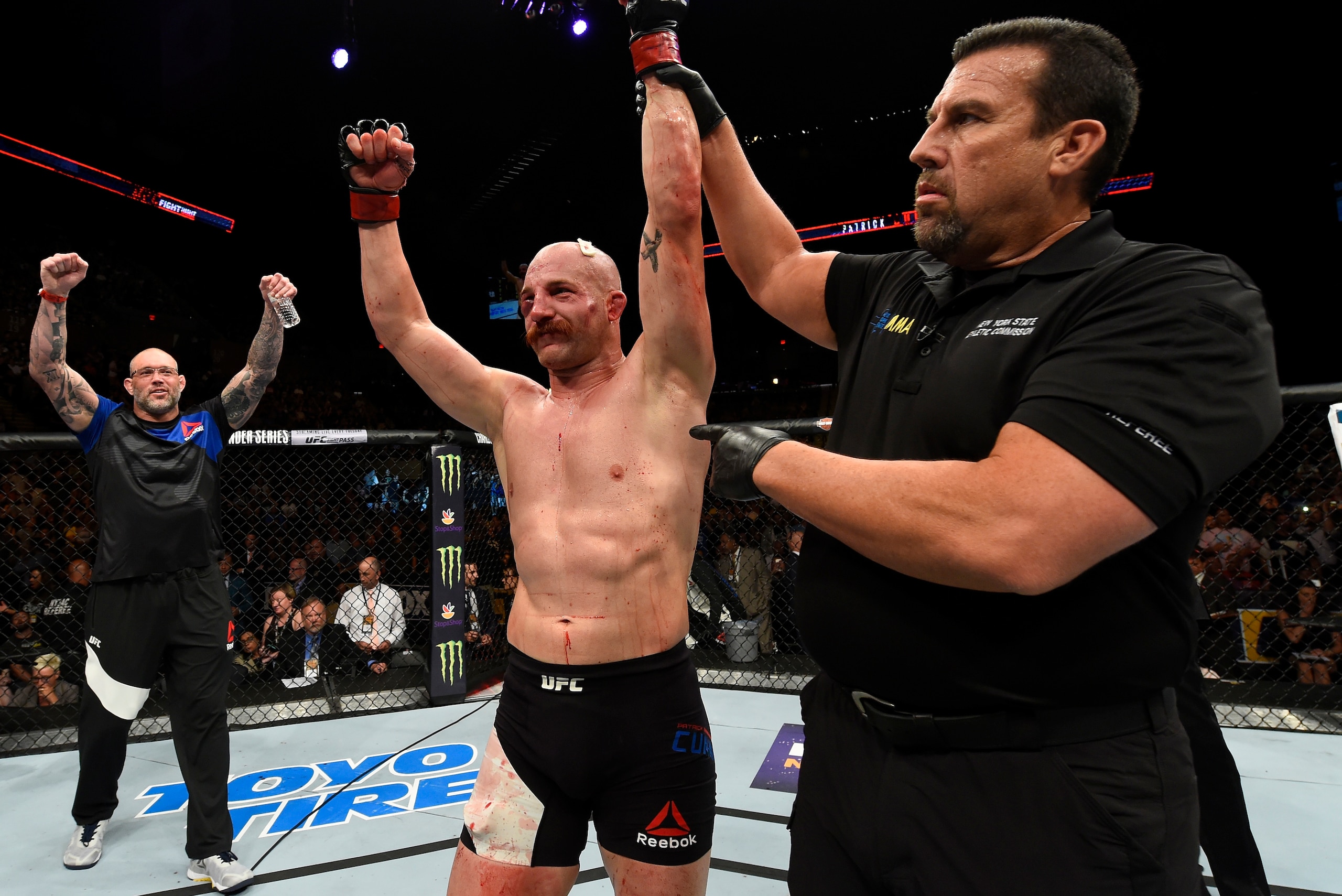 UNIONDALE, NY - JULY 22: Patrick Cummins celebrates after defeating Gian Villante in their light heavyweight bout during the UFC Fight Night event inside the Nassau Veterans Memorial Coliseum on July 22, 2017 in Uniondale, New York. (Photo by Josh Hedges UNIONDALE, NY - JULY 22: Patrick Cummins celebrates after defeating Gian Villante in their light heavyweight bout during the UFC Fight Night event inside the Nassau Veterans Memorial Coliseum on July 22, 2017 in Uniondale, New York. (Photo by Josh Hedges