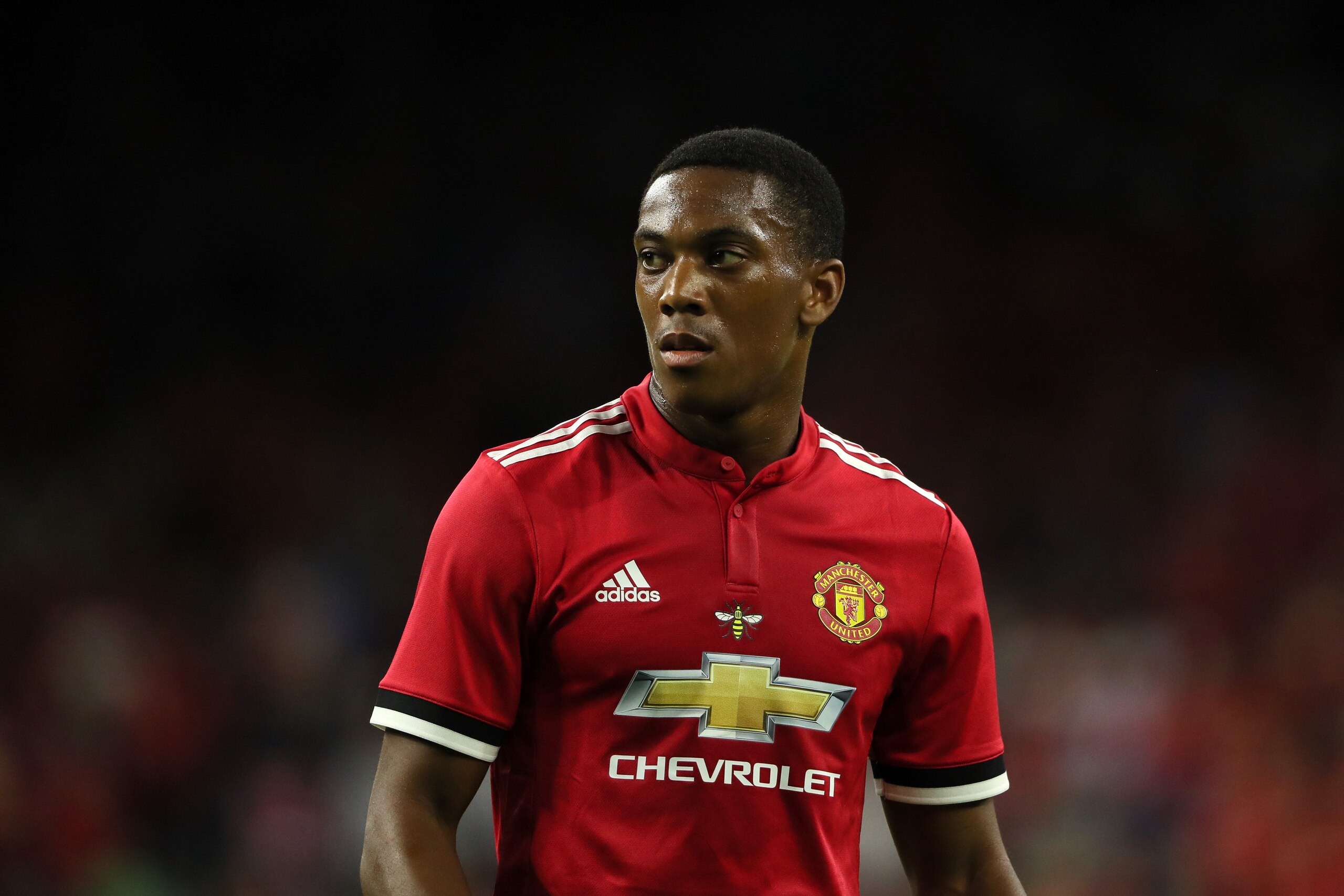HOUSTON, TX - JULY 20: Anthony Martial of Manchester United during the International Champions Cup 2017 match between Manchester United and Manchester City at NRG Stadium on July 20, 2017 in Houston, Texas. (Photo by Matthew Ashton - AMA/Getty Images)