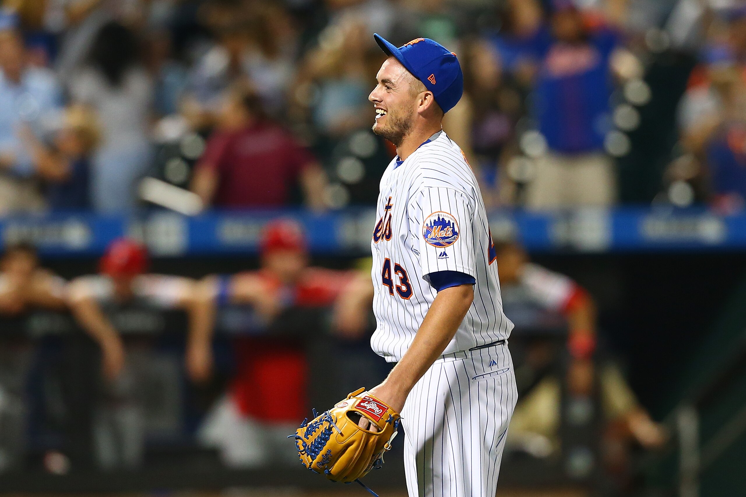 NEW YORK, NEW YORK - JUNE 30: Addison Reed #43 of the New York Mets celebrates after getting the save and defeating the Philadelphia Phillies 2-1 at Citi Field on June 30, 2017 in the Flushing neighborhood of the Queens borough of New York City. (Photo b NEW YORK, NEW YORK - JUNE 30: Addison Reed #43 of the New York Mets celebrates after getting the save and defeating the Philadelphia Phillies 2-1 at Citi Field on June 30, 2017 in the Flushing neighborhood of the Queens borough of New York City. (Photo b