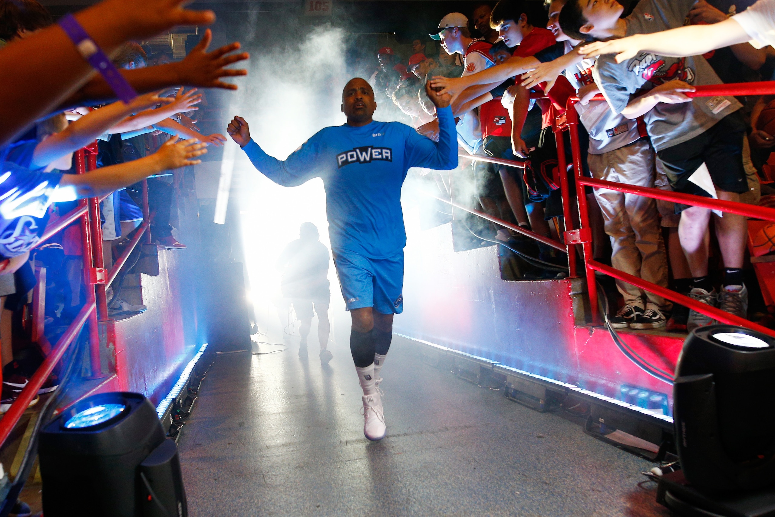 CHICAGO, IL - JULY 23:  Cuttino Mobley #5 of Power is introduced before the game against the Ball Hogs during week five of the BIG3 three on three basketball league at UIC Pavilion on July 23, 2017 in Chicago, Illinois. (Photo by Michael Hickey/BIG3/Getty
