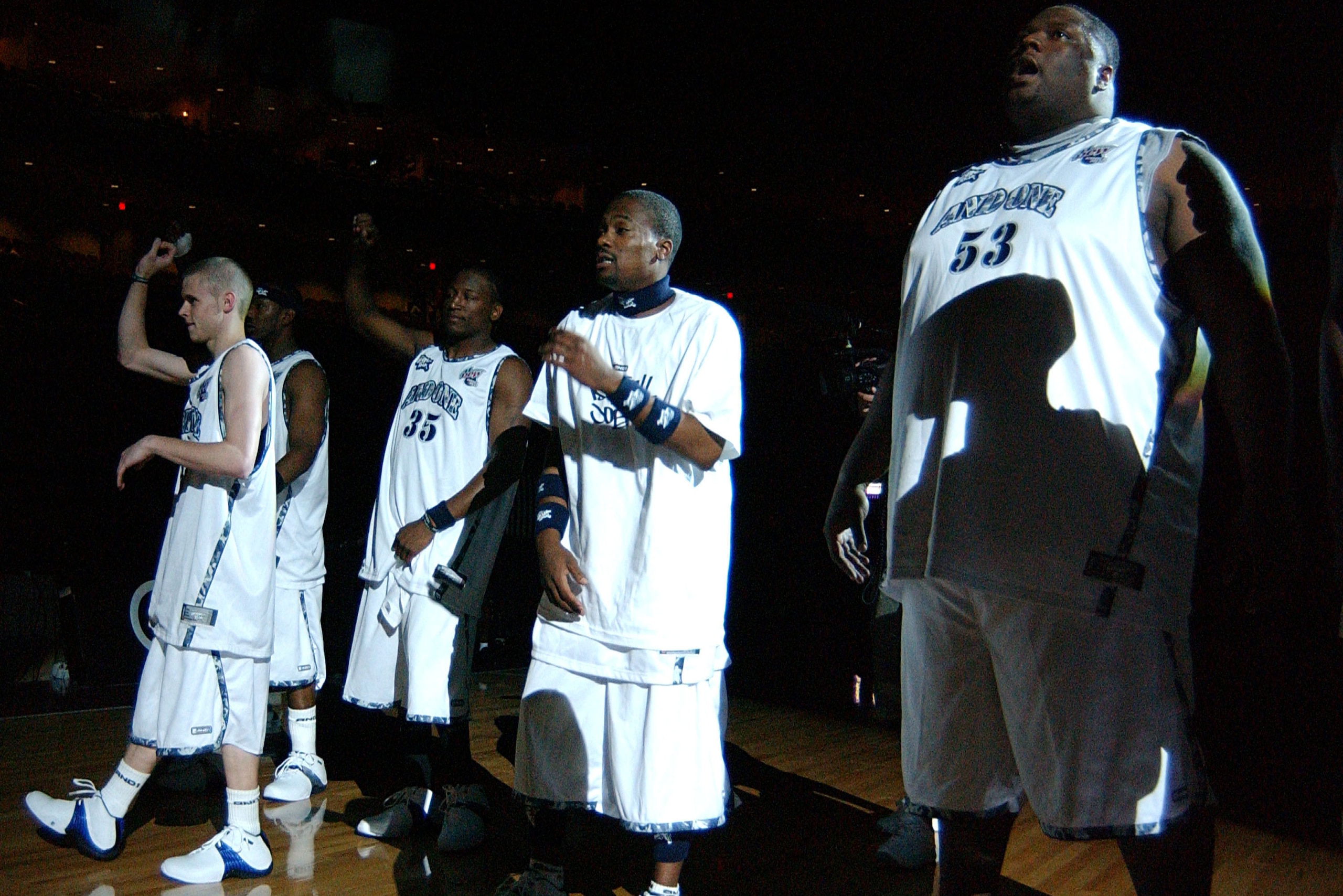 Team AND1 in action against AND1 Las Vegas during 2004 AND1 Mix Tape Tour stop at Orleans Arena in Las Vegas, Nevada June 16, 2004. (Photo by Steve Grayson/WireImage)