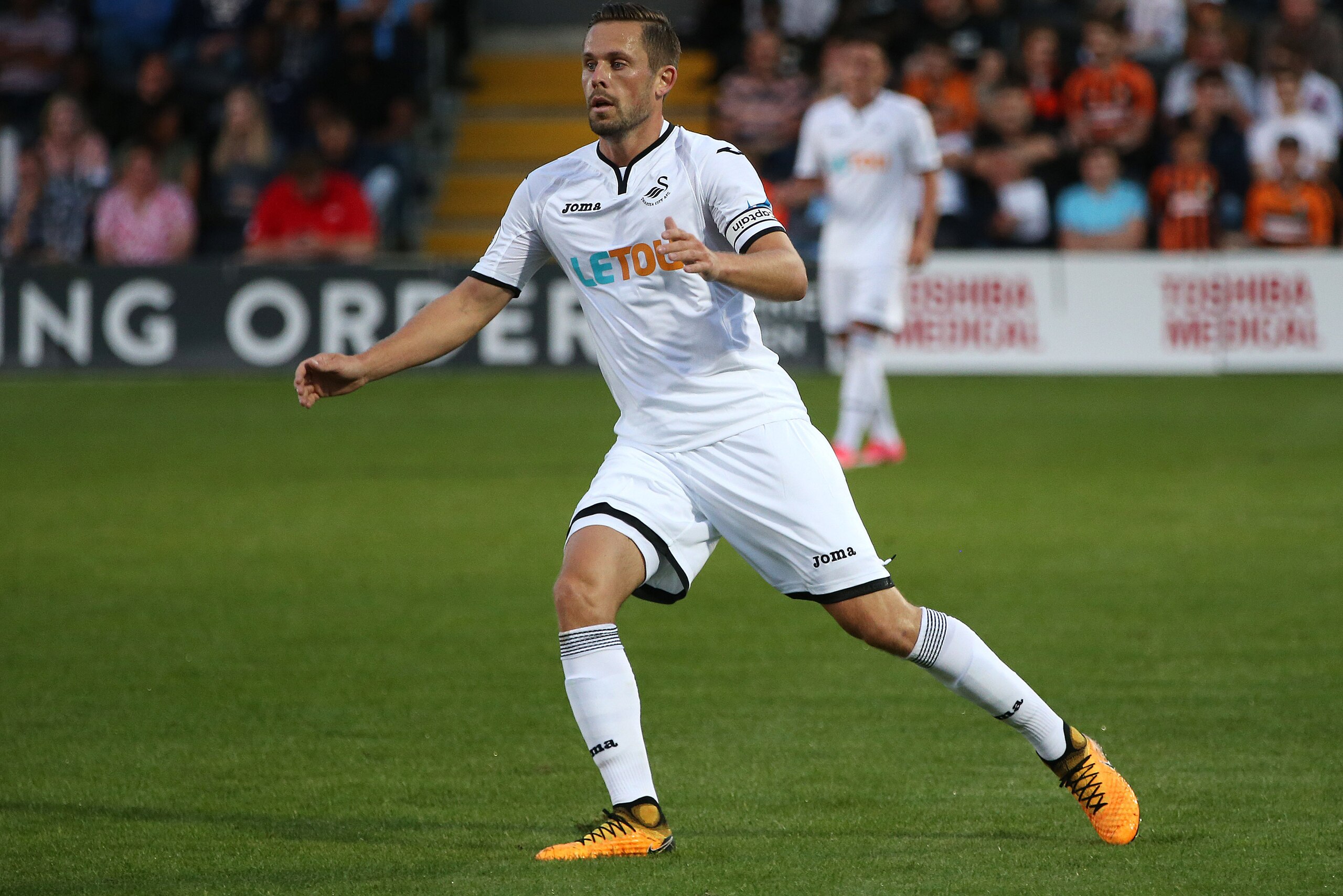 BARNET, ENGLAND - JULY 12:  Gylfi Sigurdsson of Swansea City during the pre season friendly match between Barnet and Swansea City at The Hive on July 12, 2017 in Barnet, England. (Photo by Nigel Roddis/Getty Images)